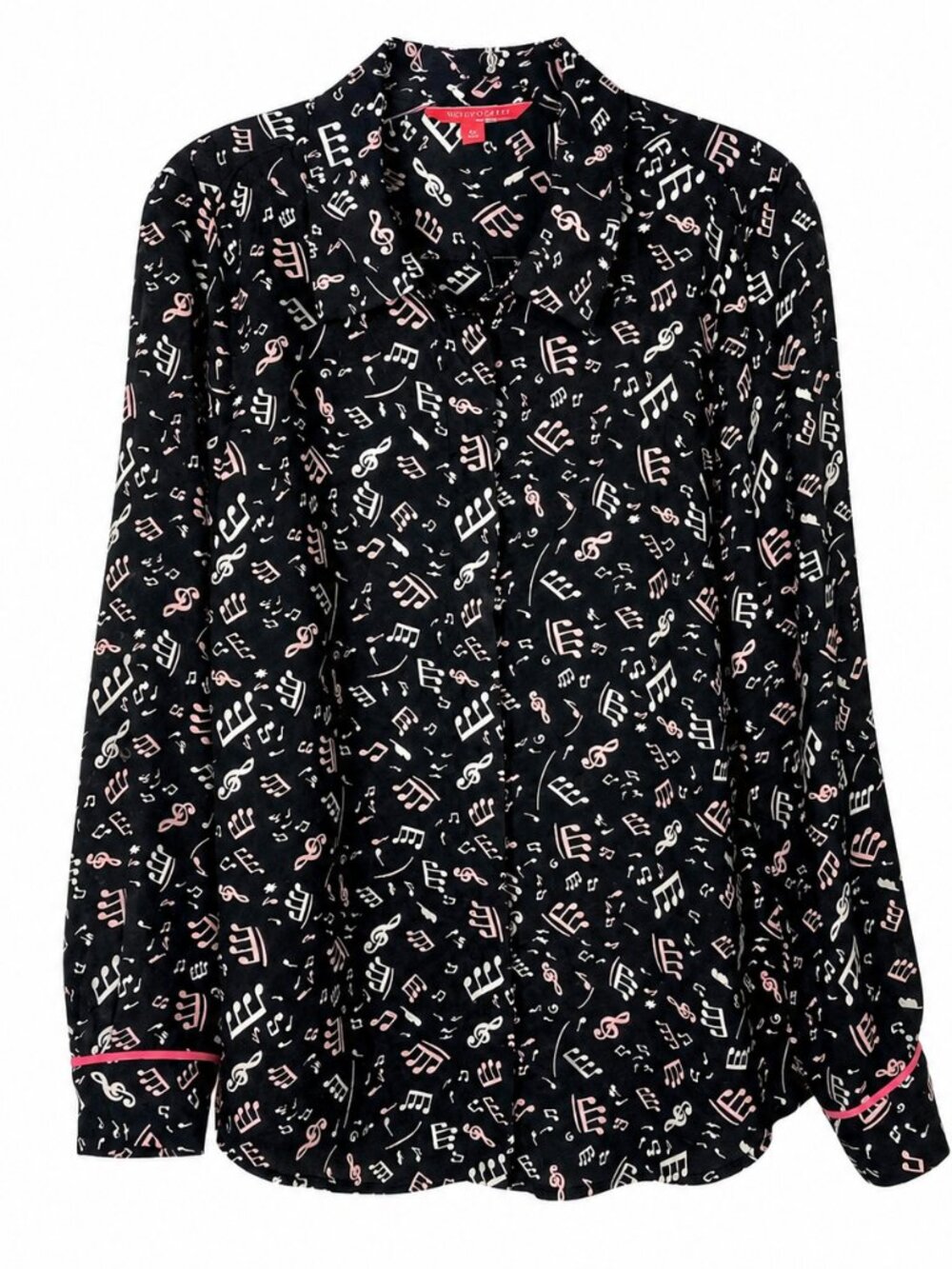 ModCloth Women's Button Up Blouse Size M Music Notes Office Teacher